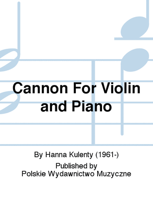 Cannon For Violin and Piano