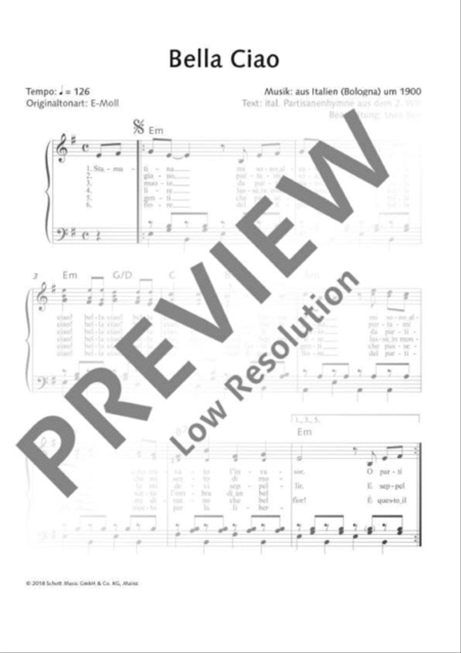 Bella Ciao - El Profesor (HUGEL Remix) Piano scores gallery preview page 2
