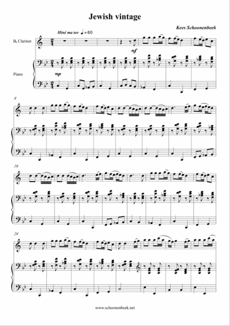 Jewish Vintage Jewish Vintage Clarinet Solo scores gallery preview page 3