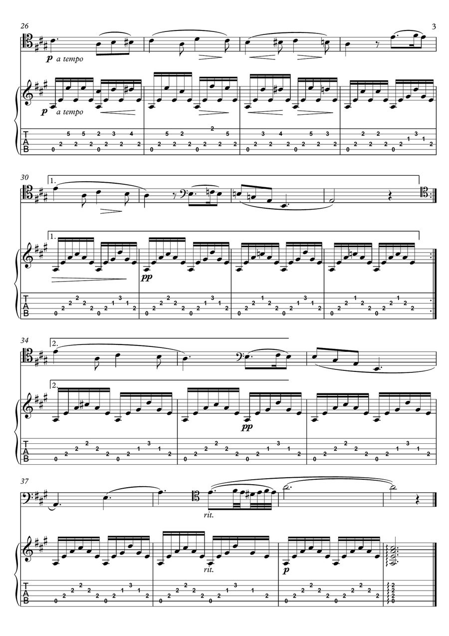 Cello and Guitar duet I by Bergmiller String Duet scores gallery preview page 3