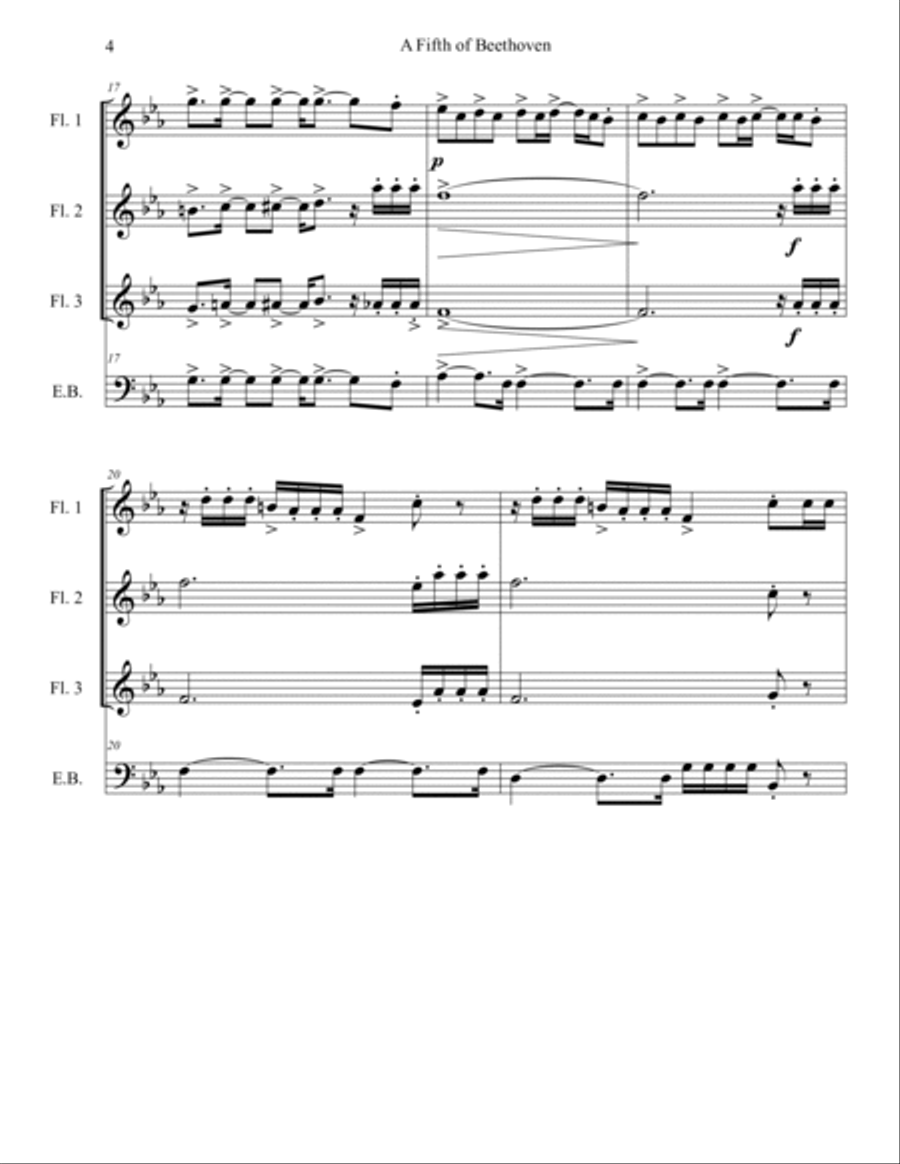 A Fifth Of Beethoven Small Ensemble scores gallery preview page 4
