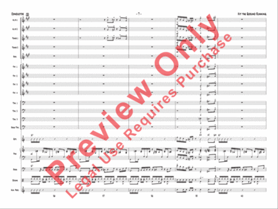 Hit the Ground Running (score only) Jazz Ensemble scores gallery preview page 10