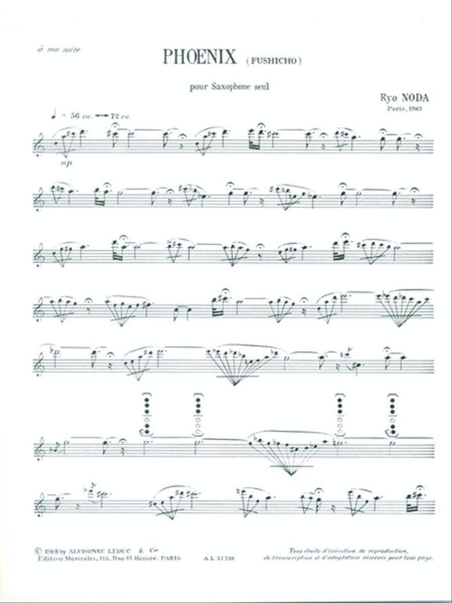 Phoenix For Solo Saxophone Saxophone Solo scores gallery preview page 2