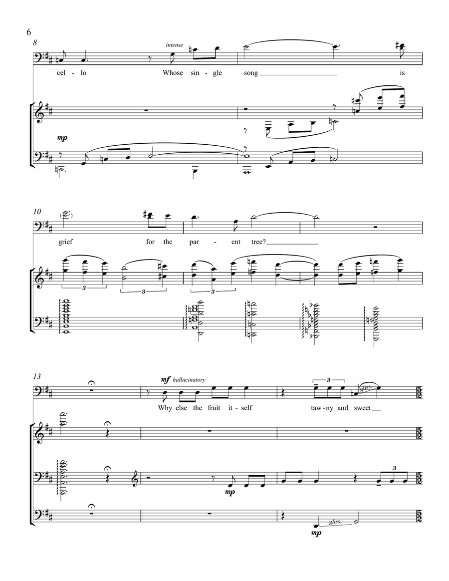 Two Songs of Passion: 1. Pears; 2. Her True Body for Baritone and Electronic Accompaniment