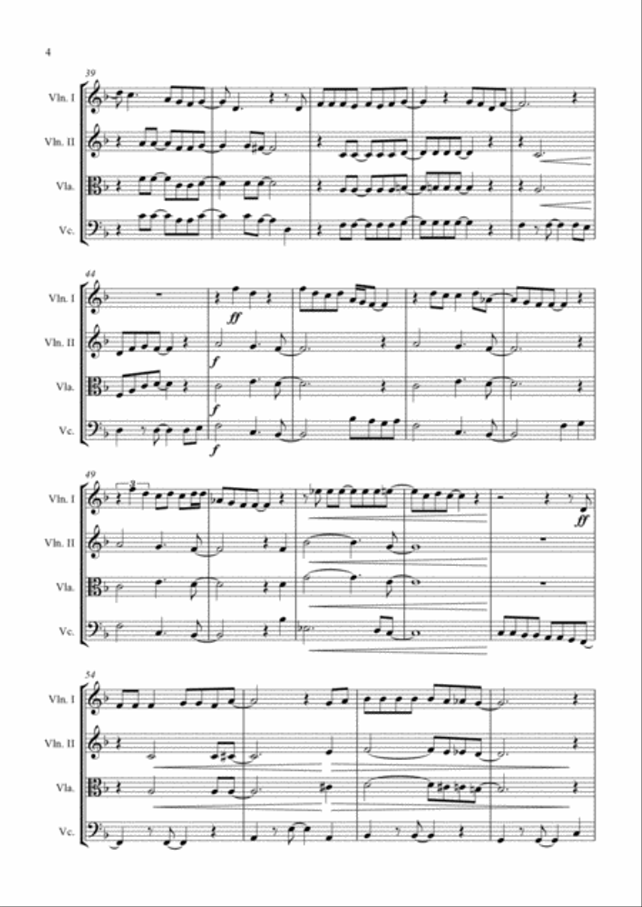 (Sittin' On) The Dock Of The Bay String Quartet scores gallery preview page 4