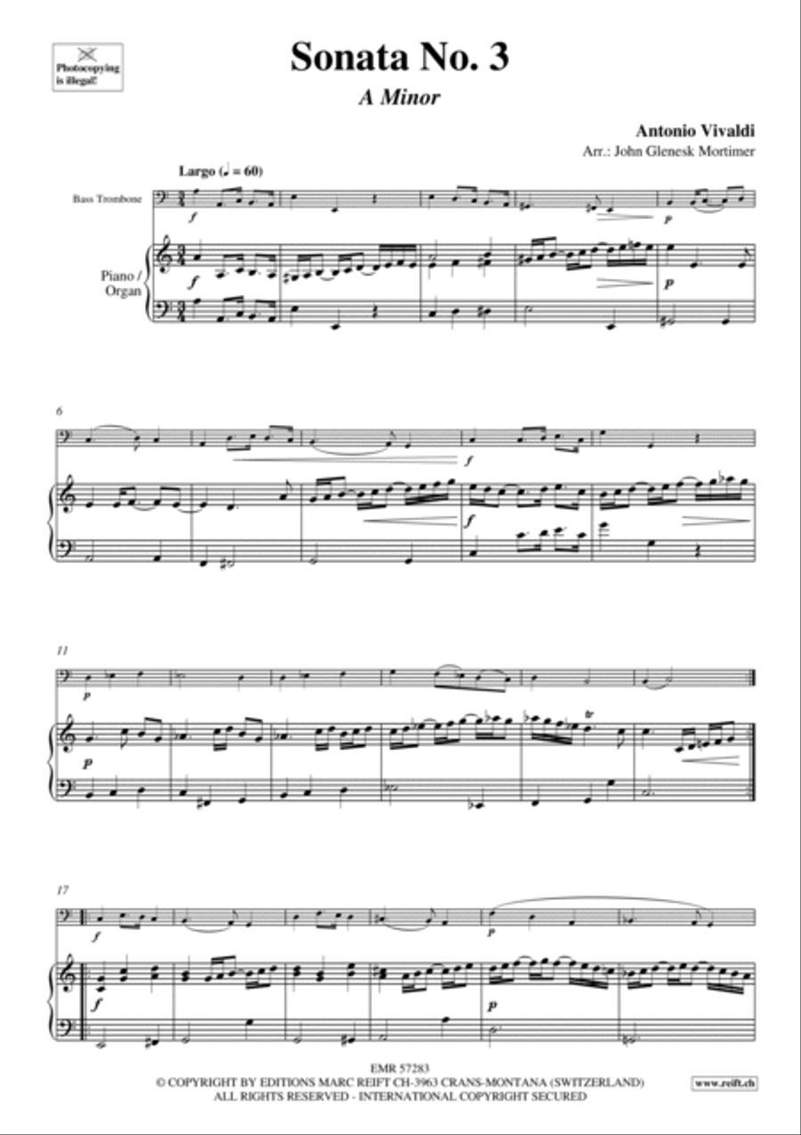 Sonata No. 3 Trombone scores gallery preview page 4