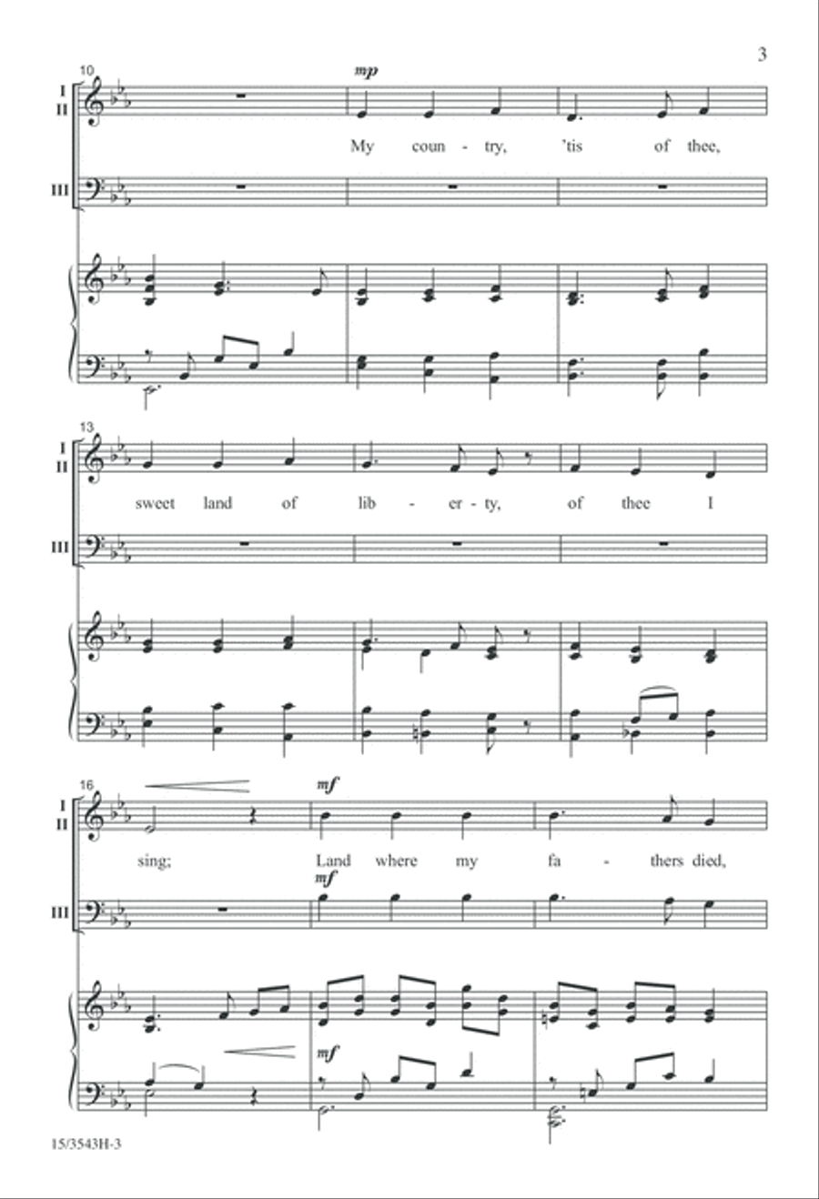 My Country, 'Tis of Thee 3-Part scores gallery preview page 3