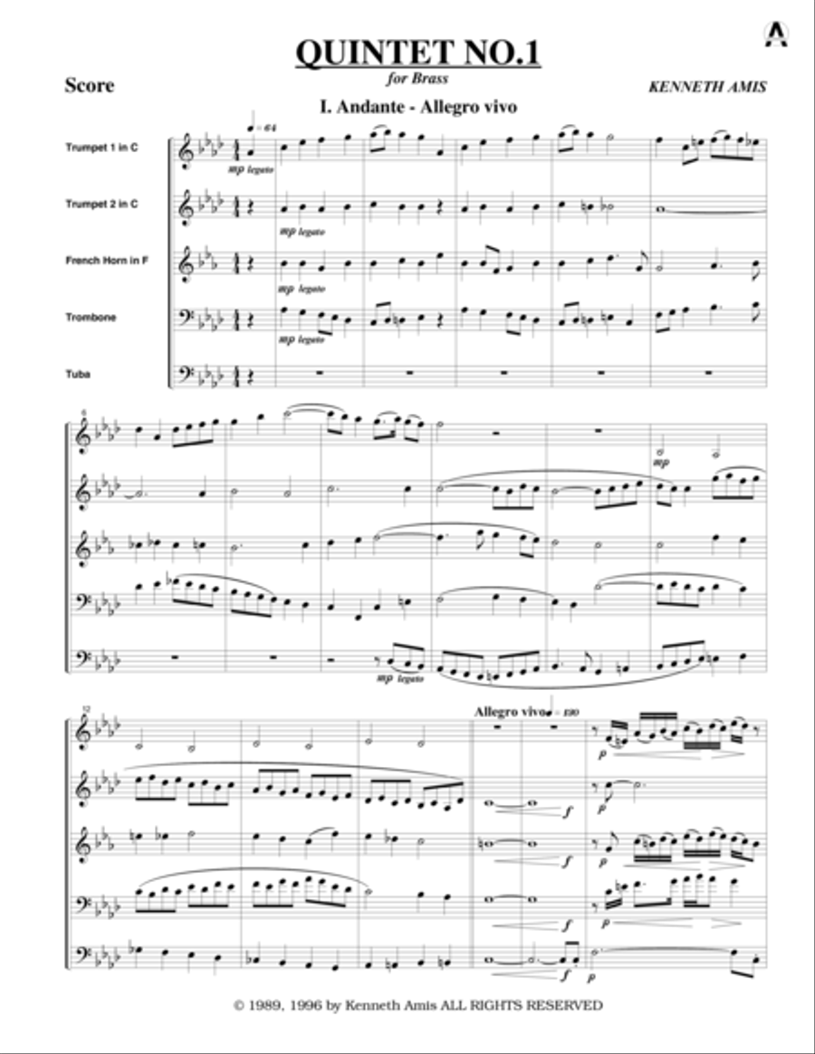 Quintet No.1 for Brass image number null