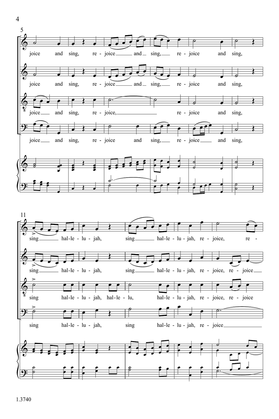 Hallelujah, Amen 4-Part scores gallery preview page 4