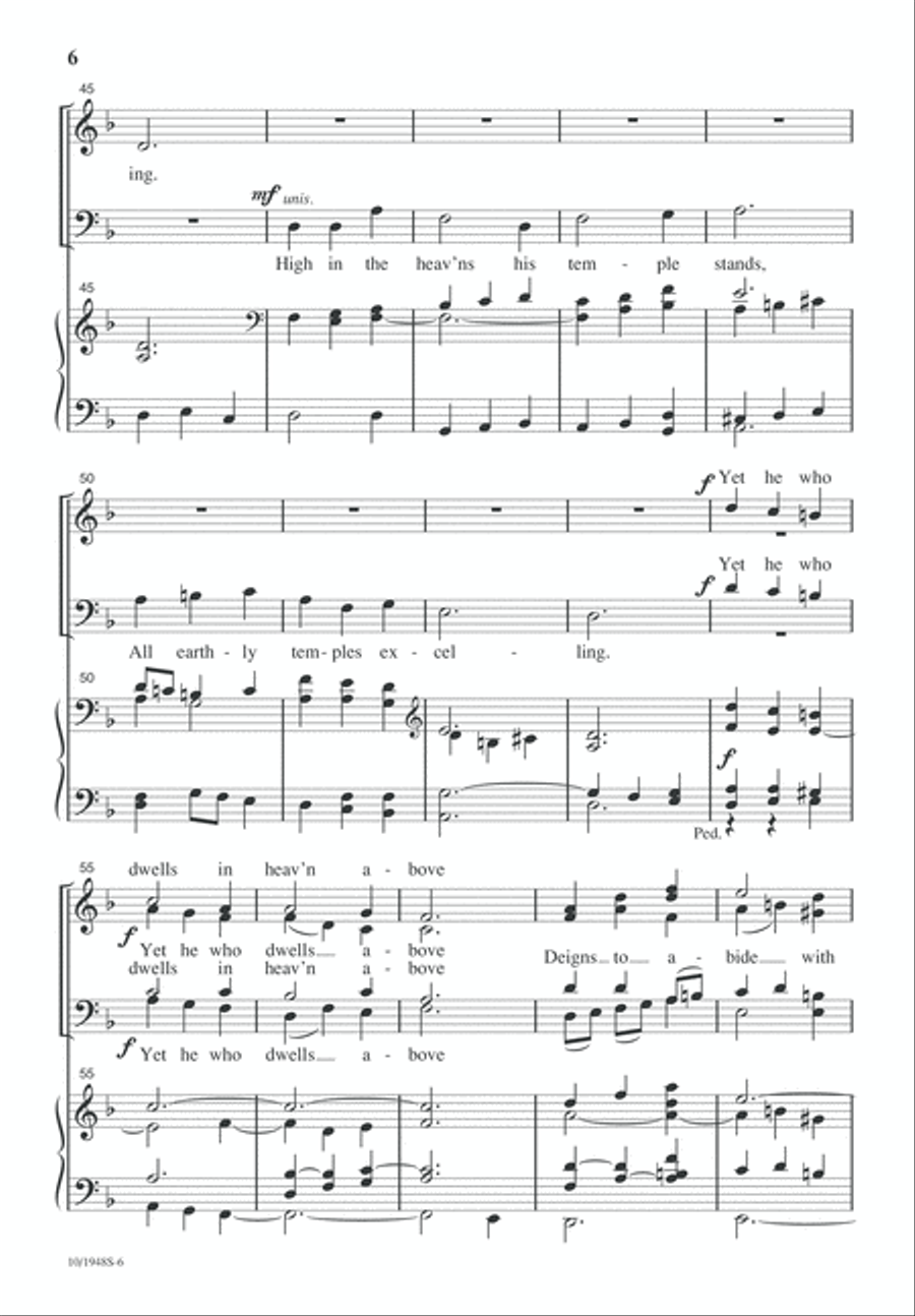 Built on a Rock, the Church Shall Stand 4-Part scores gallery preview page 6