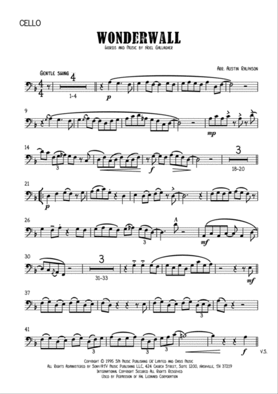 Wonderwall Piano scores gallery preview page 3