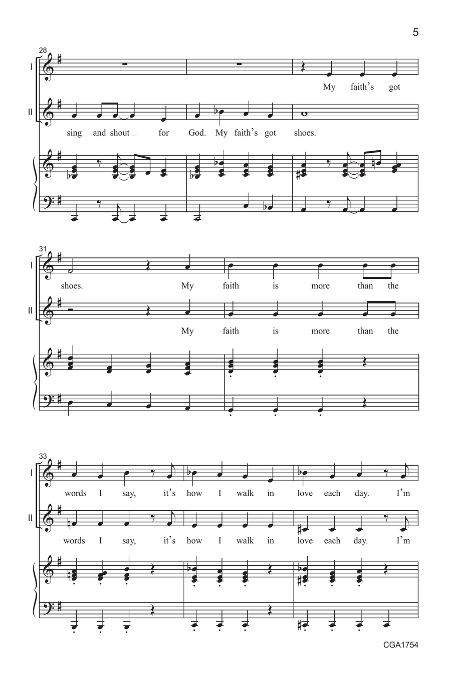 My Faith's Got Shoes My Faith's Got Shoes 2-Part scores gallery preview page 5