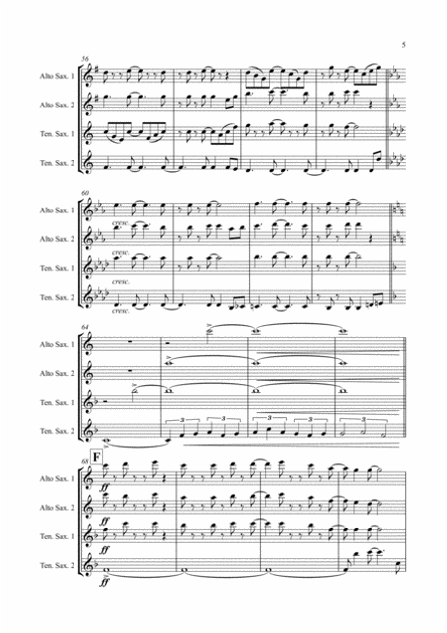 Jump Saxophone Quartet scores gallery preview page 5