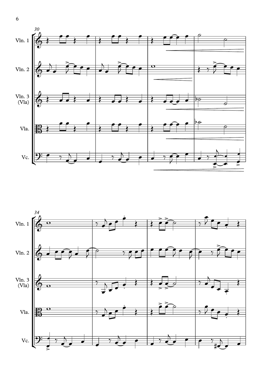 Under The Sea String Quartet scores gallery preview page 6