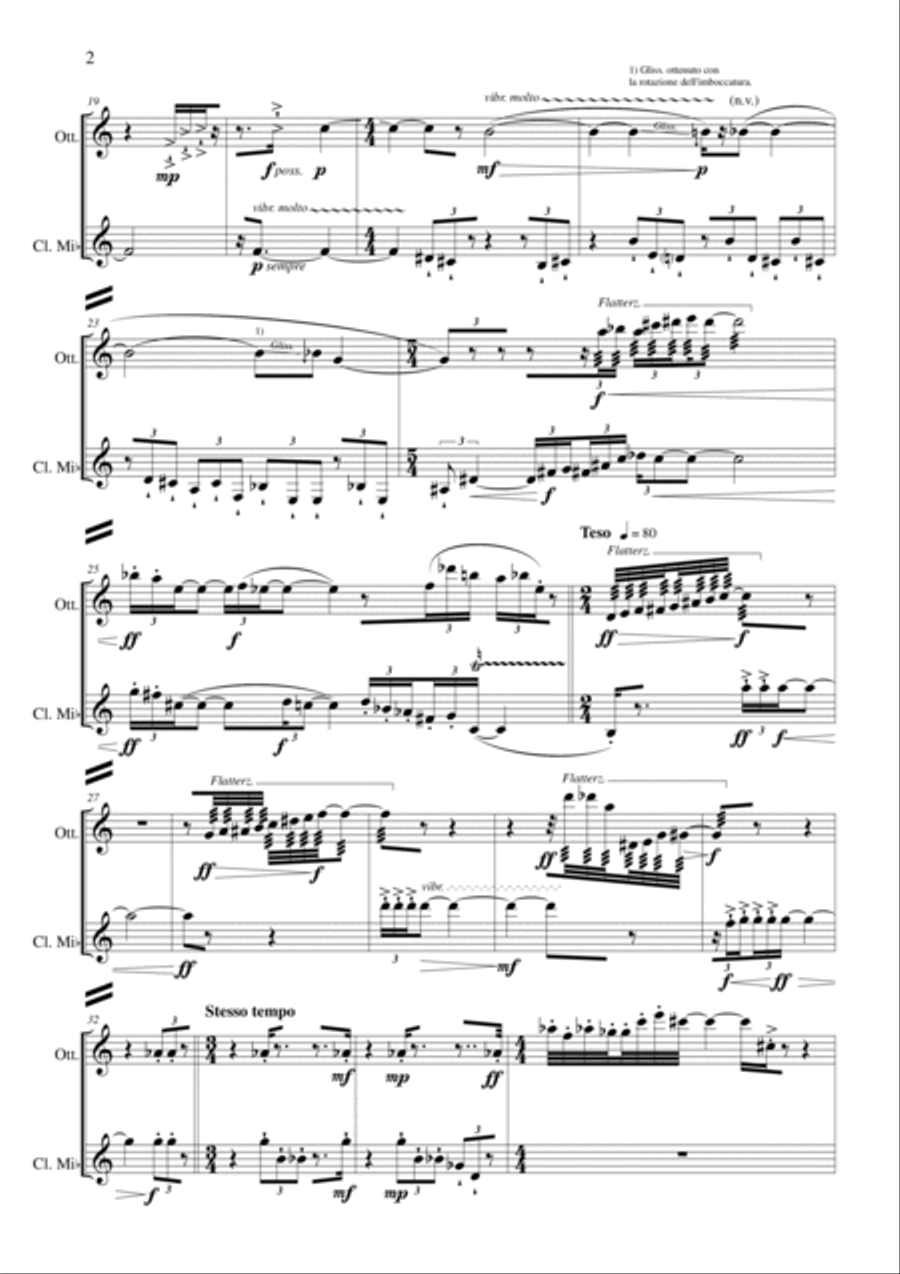 Umberto Bombardelli: OISEAUX EN HIVER (ES-20-125) Woodwind Duet scores gallery preview page 4