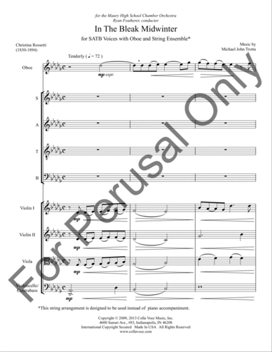 In the Bleak Midwinter (String Ensemble Score/Parts) Choir scores gallery preview page 2