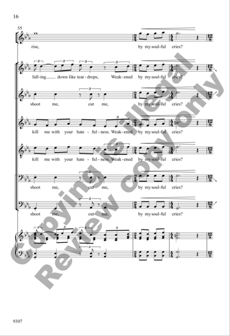 Like Moons and Like Suns, I'll Rise 4-Part scores gallery preview page 16