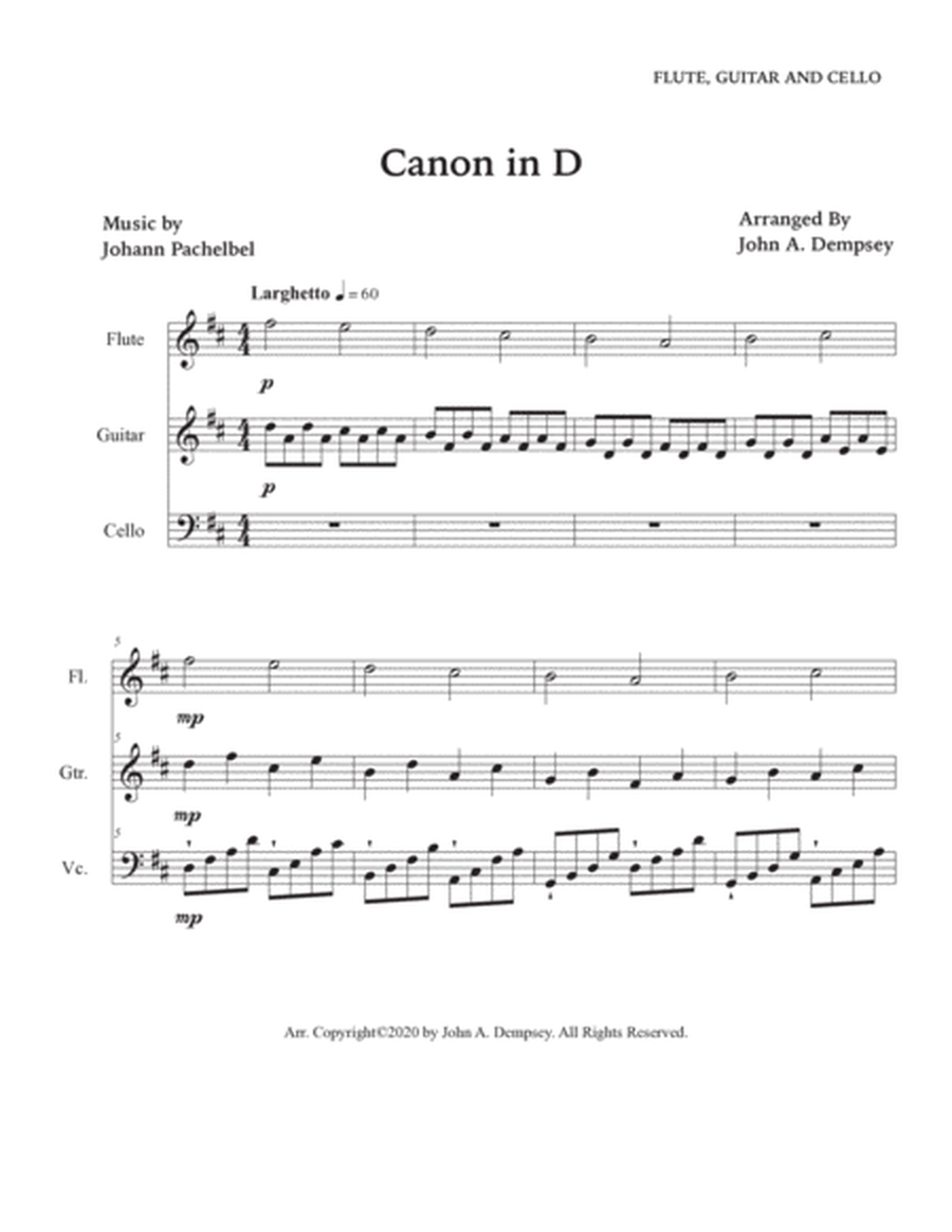 Canon in D (Trio for Flute, Cello and Guitar) image number null