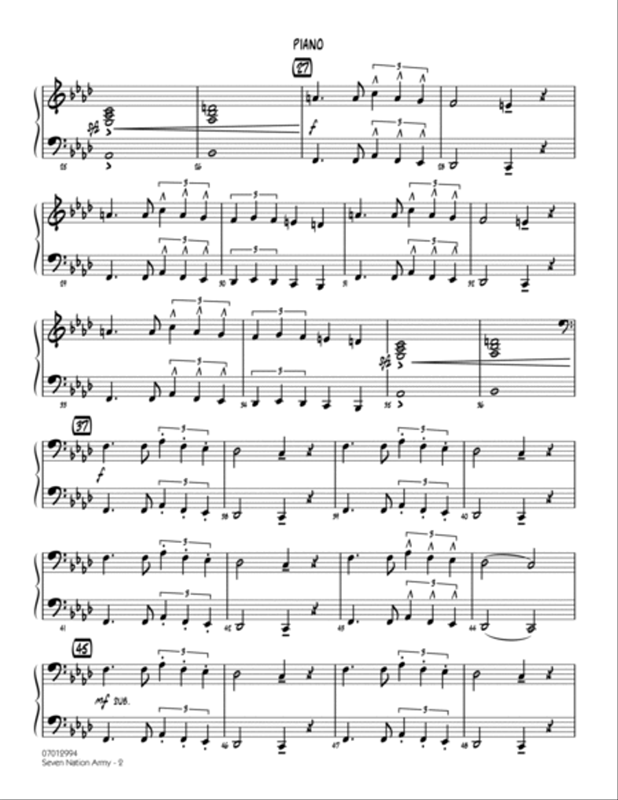 Seven Nation Army - Piano Piano scores gallery preview page 2