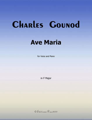Book cover for Ave Maria, by Gounod, in F Major