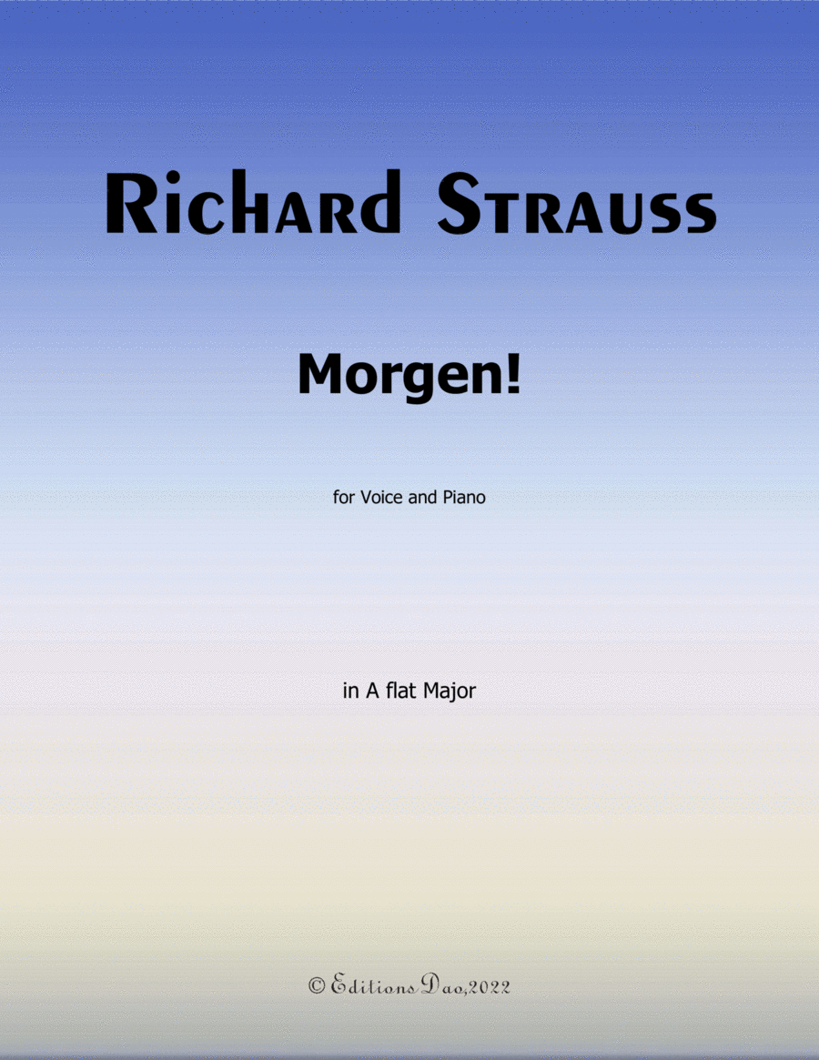 Morgen! by Richard Strauss, in A flat Major Voice scores gallery preview page 1