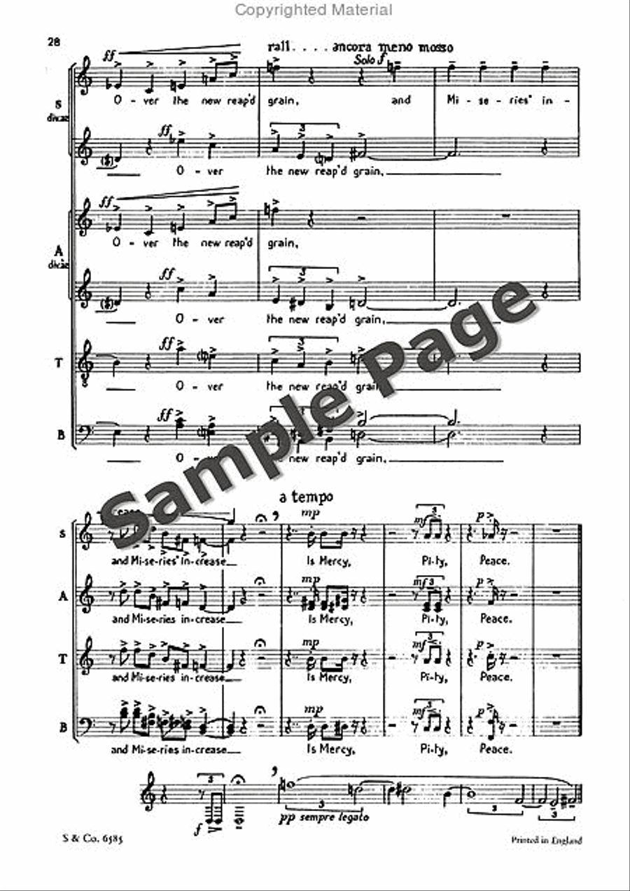 Poems 5 & An Epigram Of Wm. Blake 4-Part scores gallery preview page 29