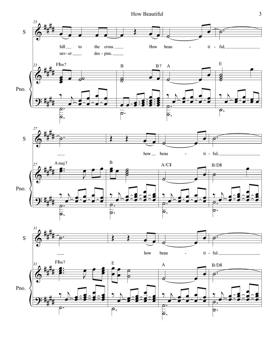 How Beautiful Soprano Voice scores gallery preview page 3