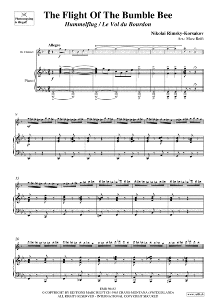 The Flight Of The Bumble Bee Clarinet Solo scores gallery preview page 3