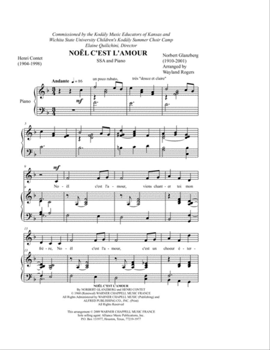 Noel c'est l'amour SSA scores gallery preview page 2