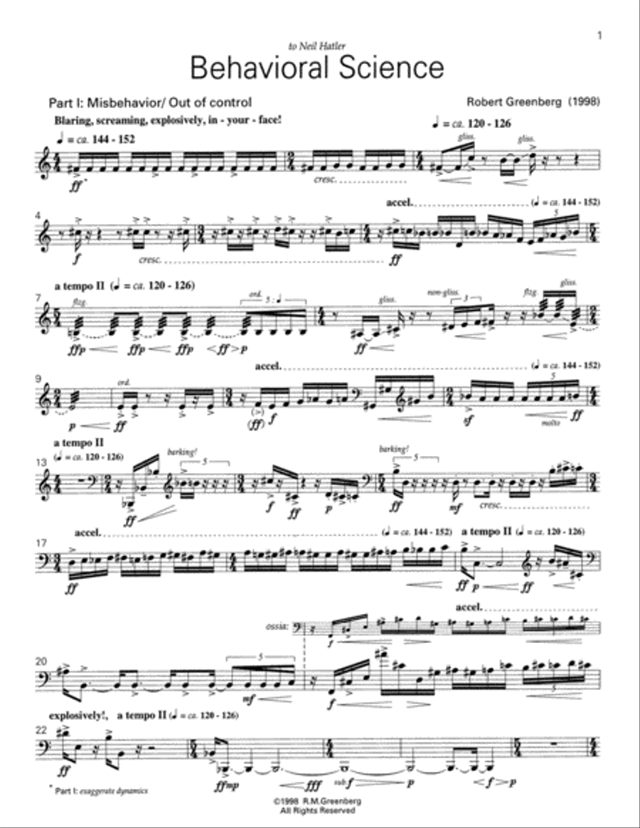 Behavioral Science for trombone solo Trombone Solo scores gallery preview page 3