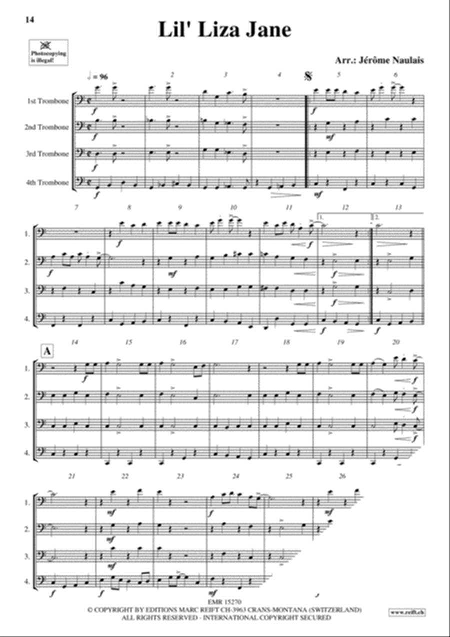 4 Trombones Vol. 7 Trombone Quartet scores gallery preview page 6