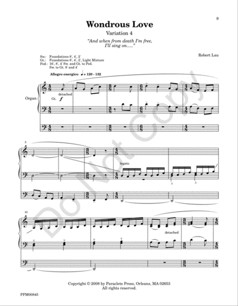 Variations On Wondrous Love Choir scores gallery preview page 12
