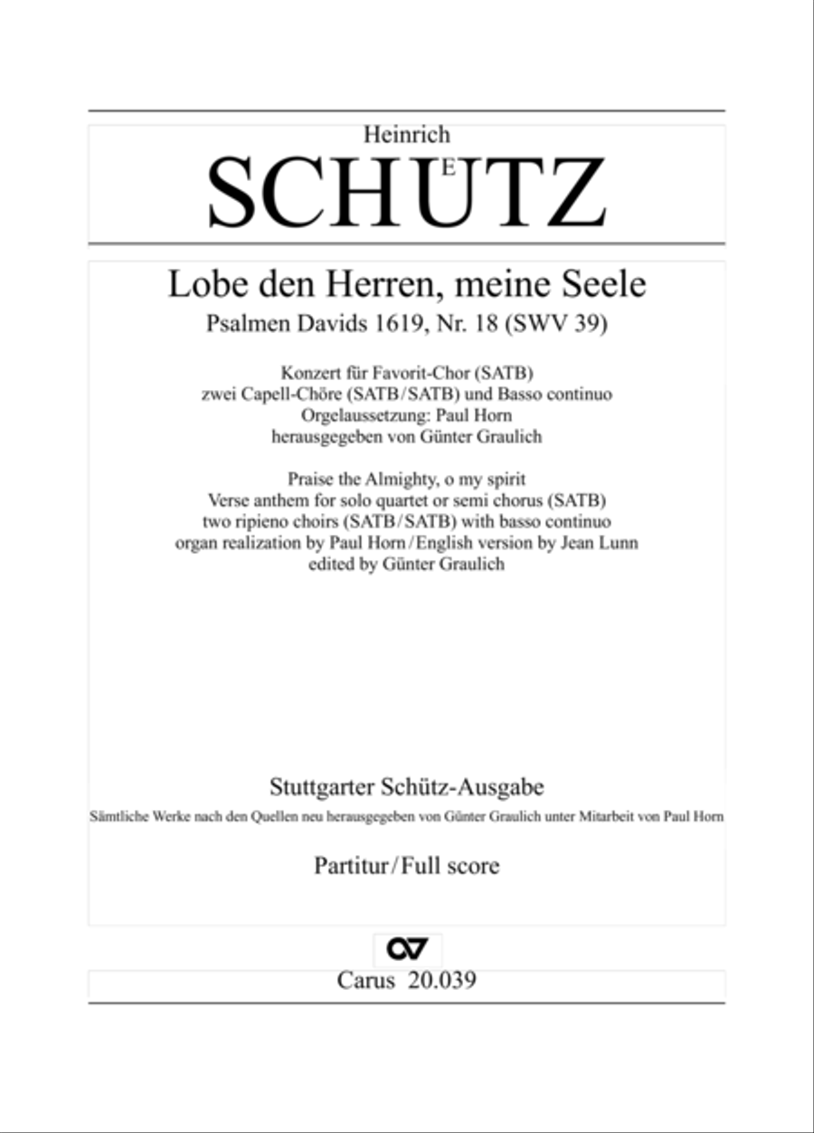 Praise the Almighty, O my spirit (Lobe den Herren, meine Seele) 4-Part scores gallery preview page 2