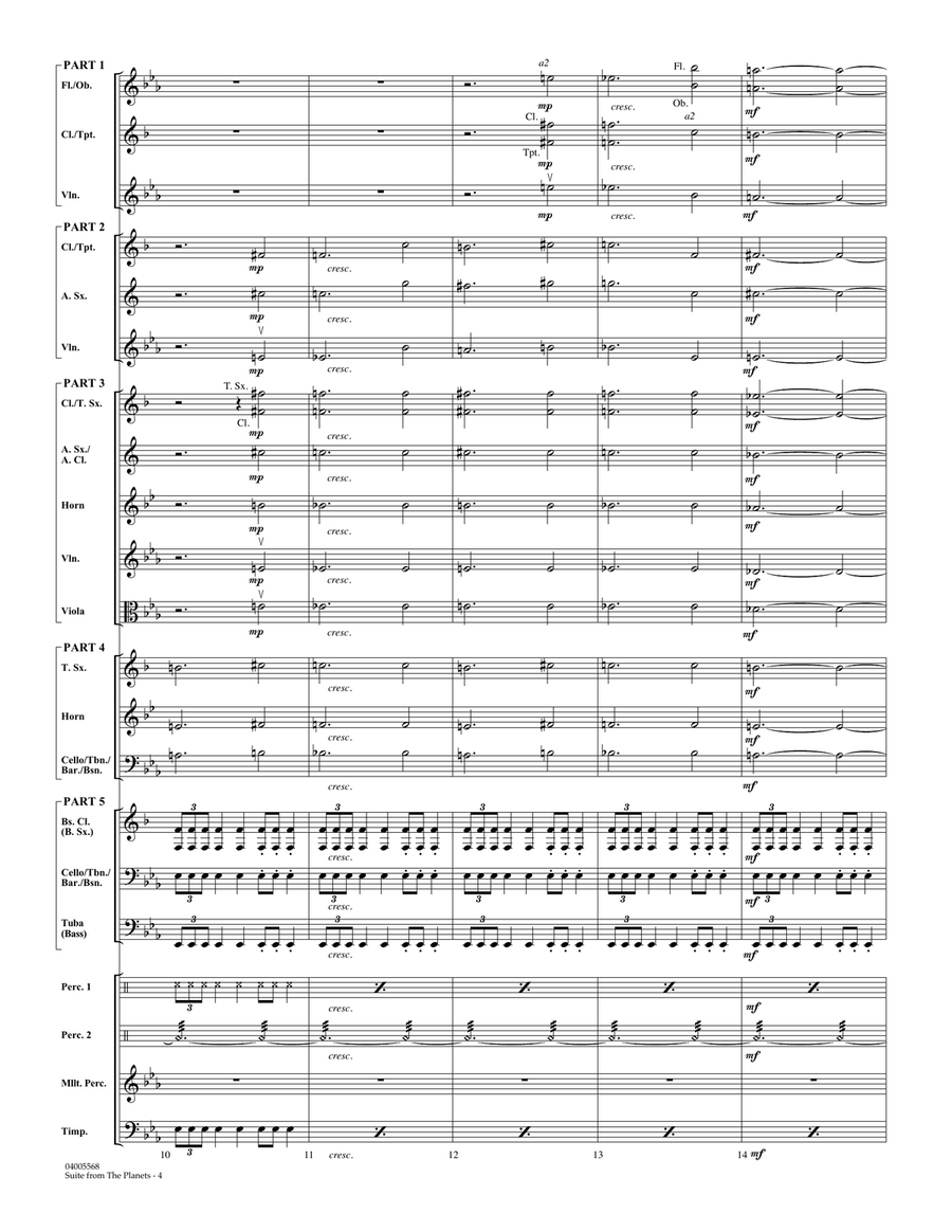 Suite from the Planets - Conductor Score (Full Score) Concert Band scores gallery preview page 4