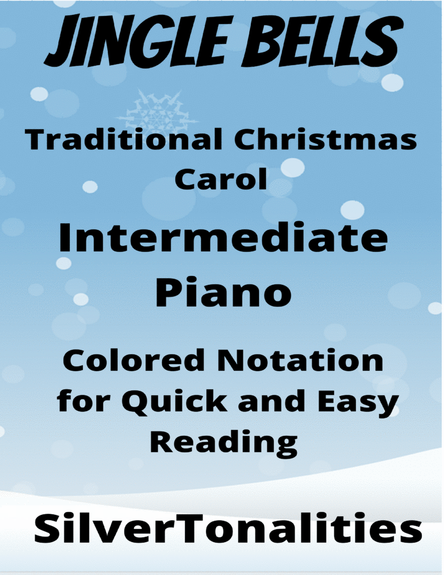 Jingle Bells Easy Intermediate Piano Sheet Music with Colored Notation