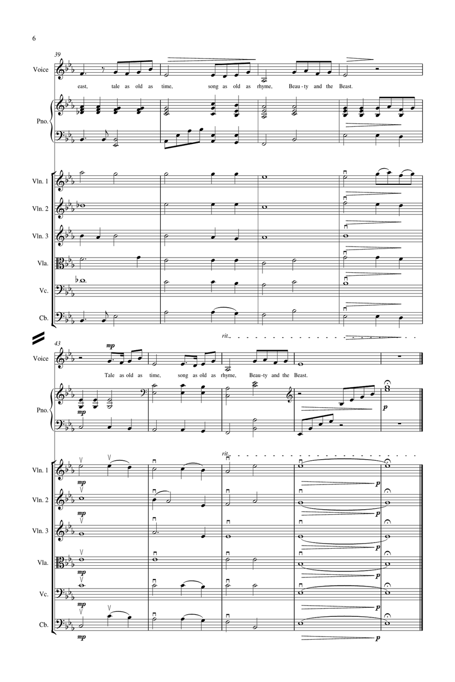 Beauty And The Beast String Quintet scores gallery preview page 6
