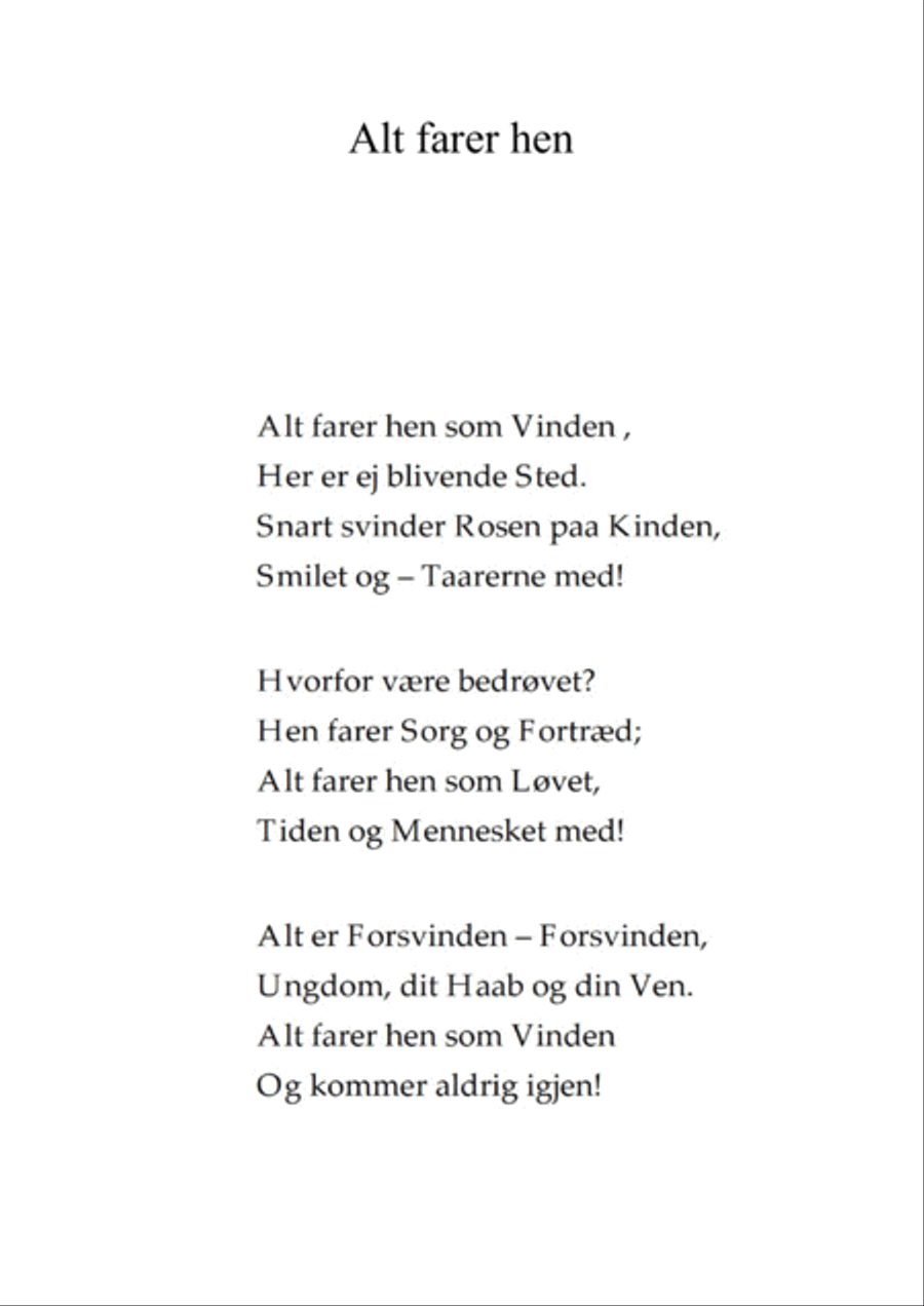 Alt farer hen - piano solo med sangtekst Piano Solo scores gallery preview page 2