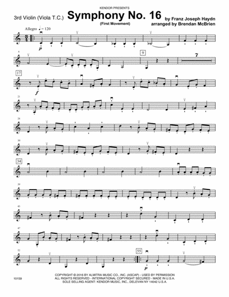 Symphony No. 16 (First Movement) - Violin 3 (Viola T.C.)