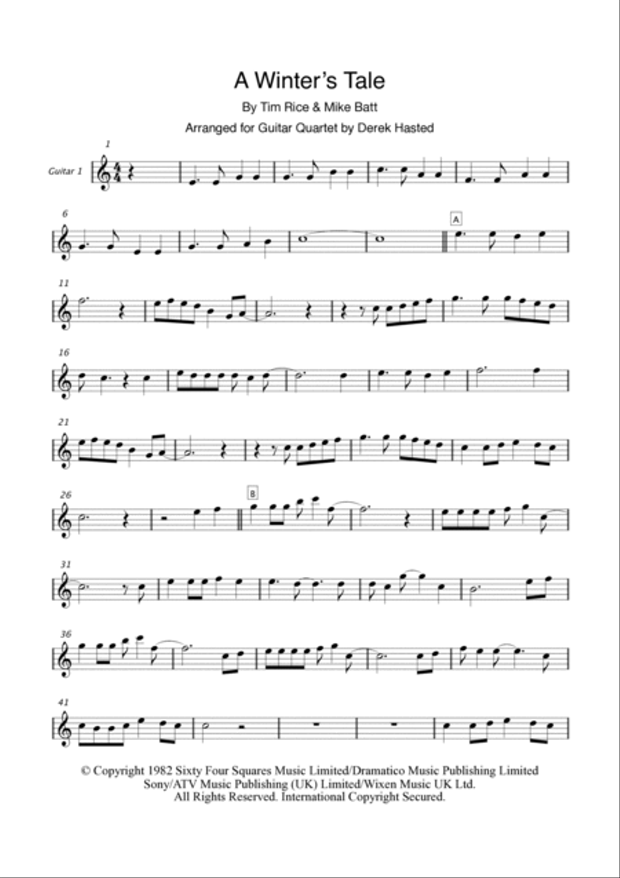 A Winter's Tale Guitar Ensemble scores gallery preview page 3
