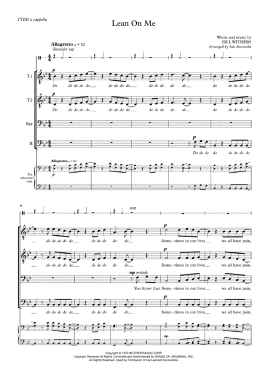 Lean On Me TTBB scores gallery preview page 3