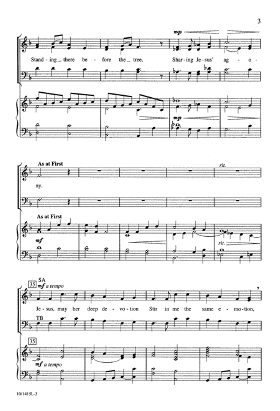 At the Cross, Her Station Keeping 4-Part scores gallery preview page 3