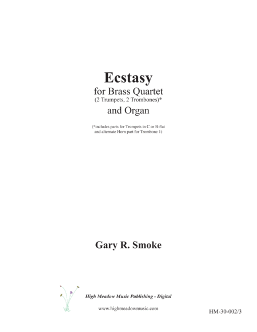 Ecstasy for Organ and Brass Quartet Small Ensemble scores gallery preview page 1