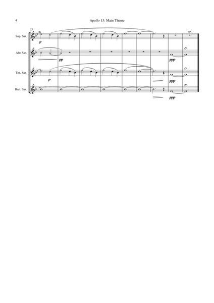 Main Title - Apollo 13 by James Horner Tenor Saxophone - Digital Sheet Music