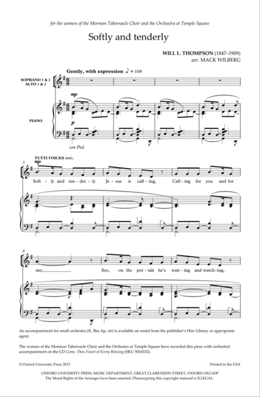 Softly and tenderly SSAA scores gallery preview page 2