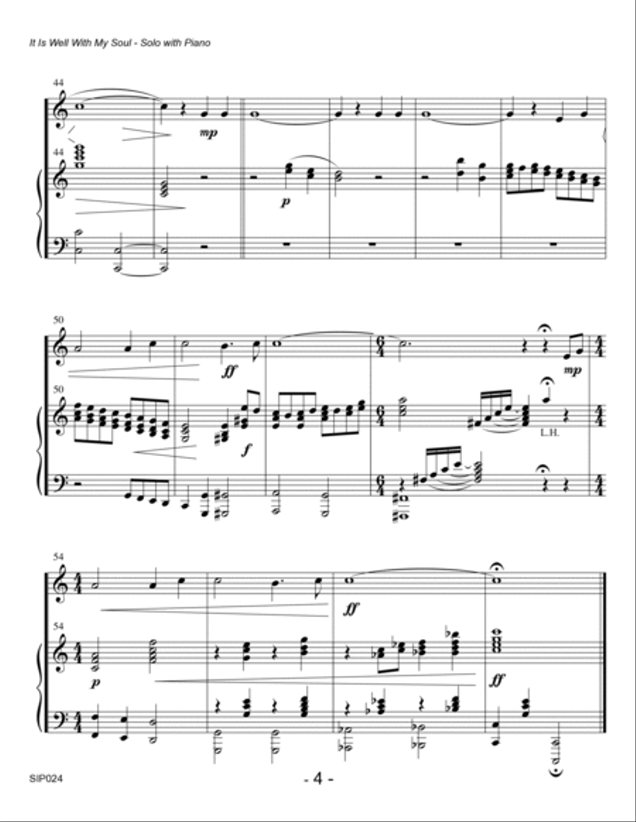 IT IS WELL WITH MY SOUL - Any orchestral instrument with Piano accompaniment (Grade 2) Piano scores gallery preview page 4