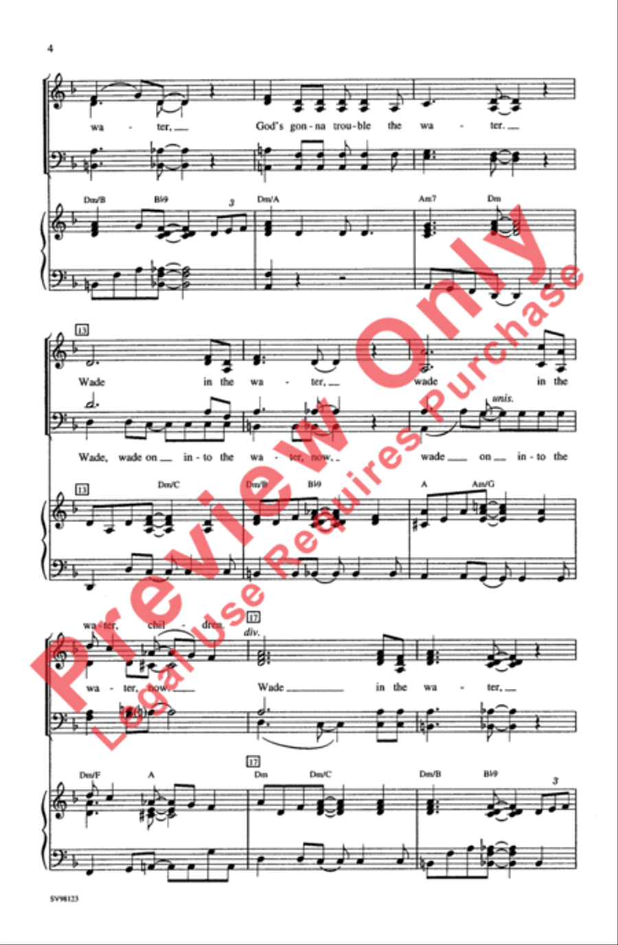 Wade in the Water 4-Part scores gallery preview page 3