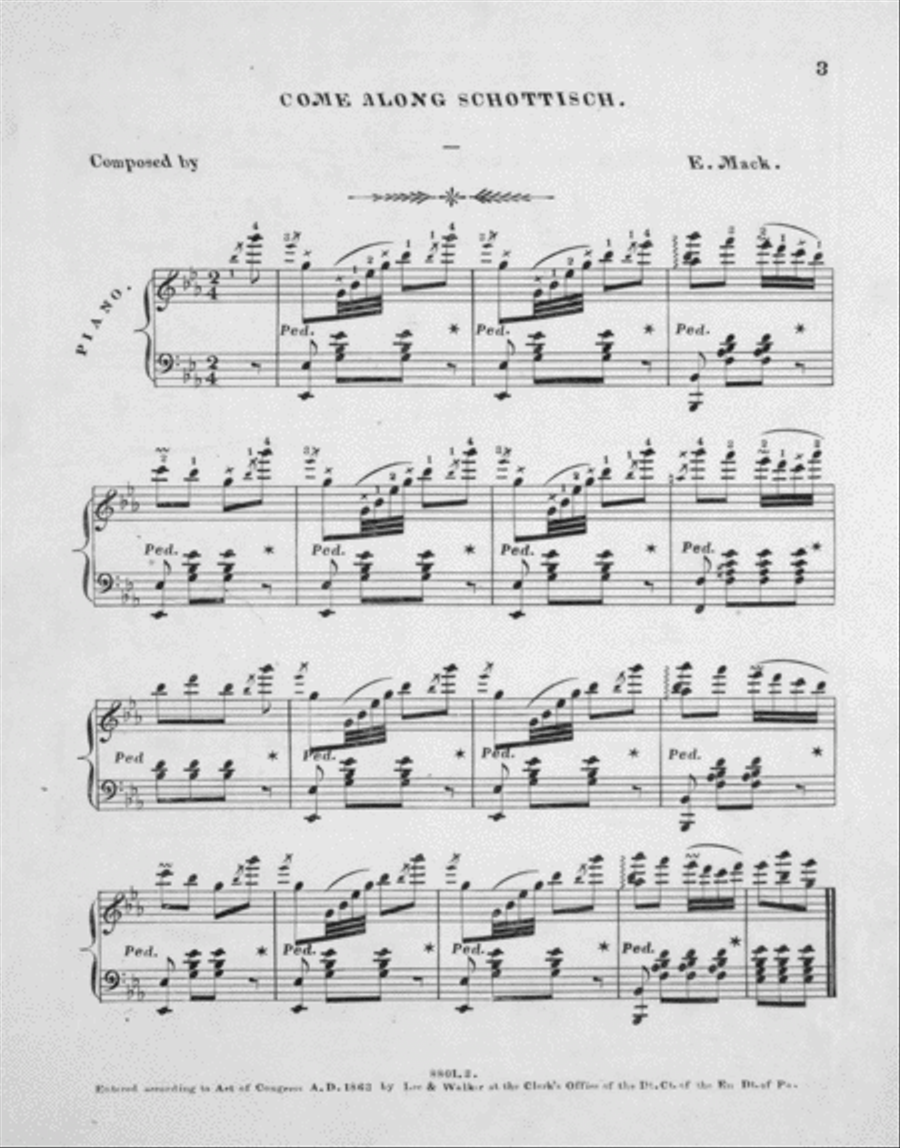 Come Along Schottisch Piano Solo scores gallery preview page 2