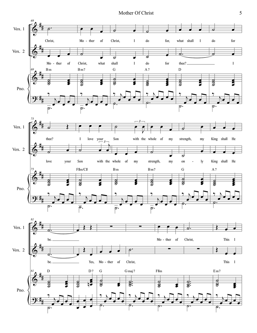 Mother Of Christ (Solo with 3-part children's choir) 3-Part scores gallery preview page 5