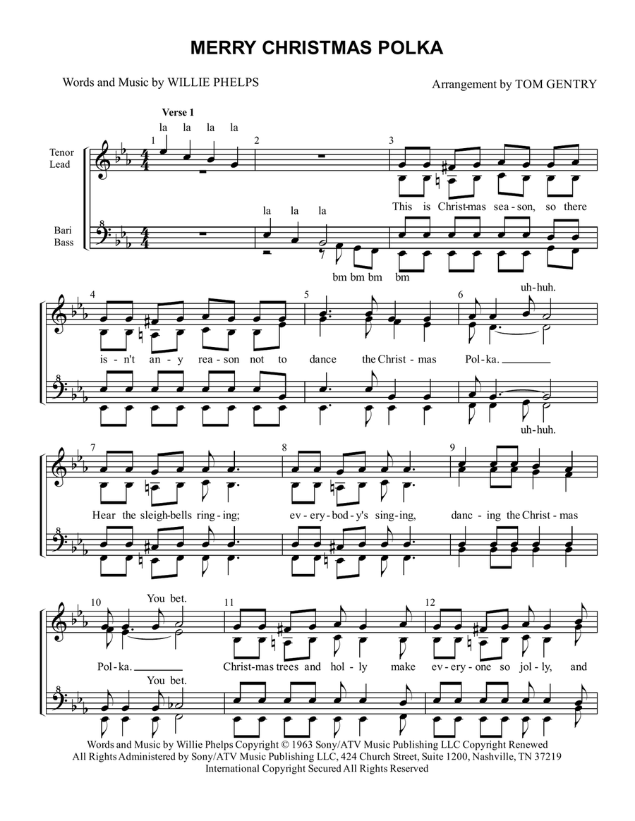 Merry Christmas Polka Merry Christmas Polka SSAA scores gallery preview page 1