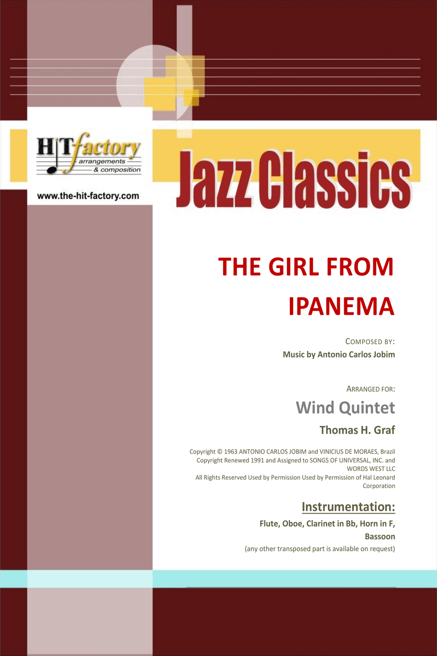 The Girl From Ipanema (Garota De Ipanema) Woodwind Quintet scores gallery preview page 1
